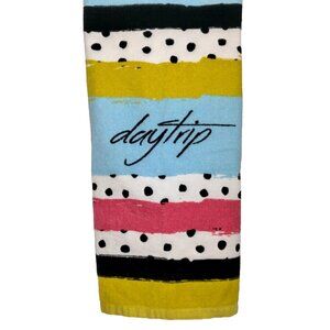 Vintage Y2k Buckle Daytrip Beach Towel Striped Polka Dot Lime Pink Blue Swim